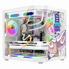 Gabinete Ocelot Gaming White Storm 5 Psu No, Blanco